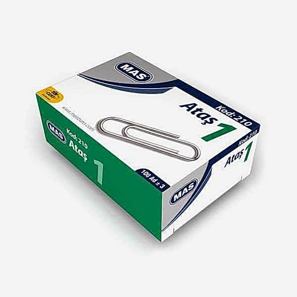 MAS 210 Ataş 23 mm No:1 100 Adet - Metalik Gri