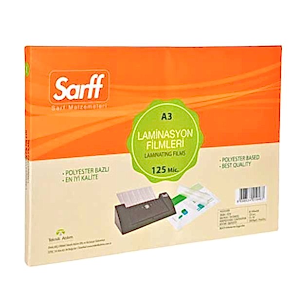 Sarff Laminasyon Filmi 125 Mikron A3 100'lü Paket