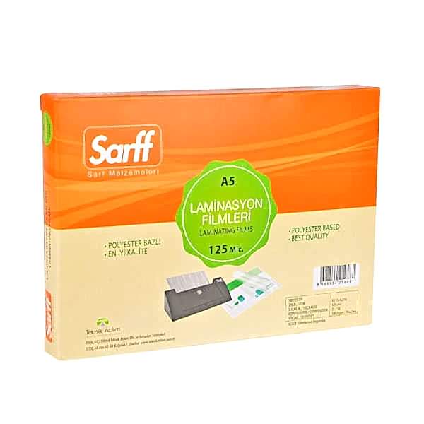 Sarff Laminasyon Filmi 125 Mikron A5 100'lü Paket