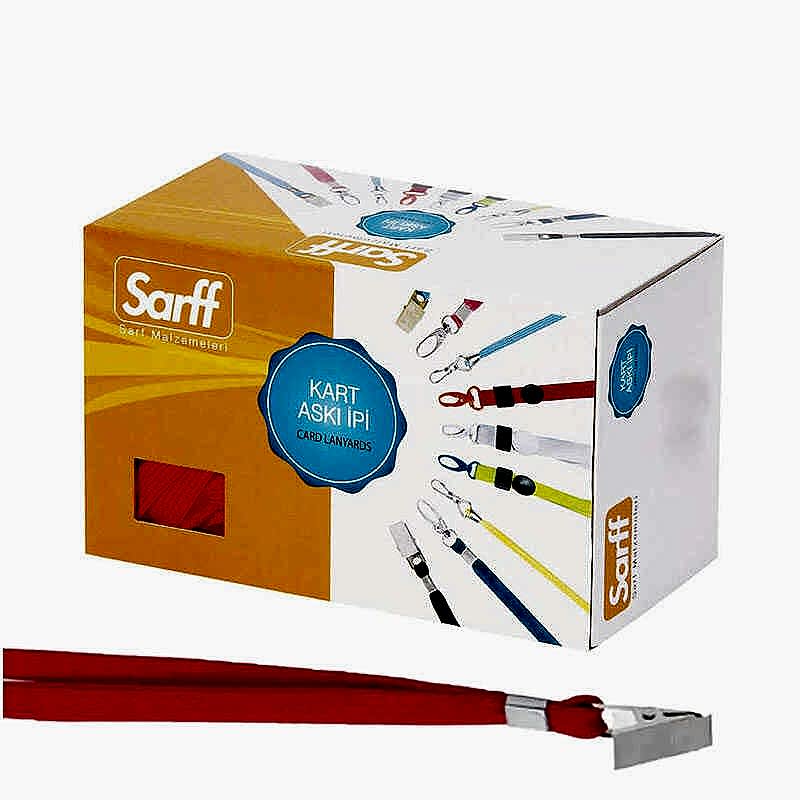 Sarff Yaka Kartı İpi Metal Klips 50'li Paket Kırmızı 15311203