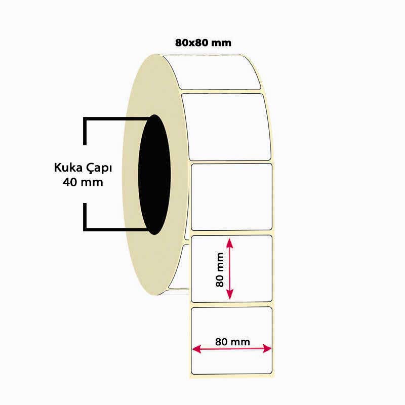 Termal Etiket 80x80 Tekli 500'lü Sarım