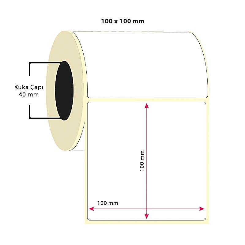 Termal Etiket 100x100 Tekli 500'lü Sarım