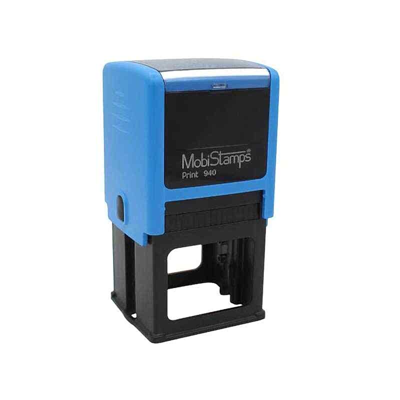Mobi Stamps 940 Otomatik Kaşe Kare 39x39 mm Mavi Keçe