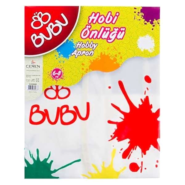 Bu-Bu Boyama Önlüğü 6-8 Yaş Su Geçirmez