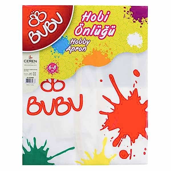 Bu-Bu Boyama Önlüğü 6-8 Yaş Su Geçirmez