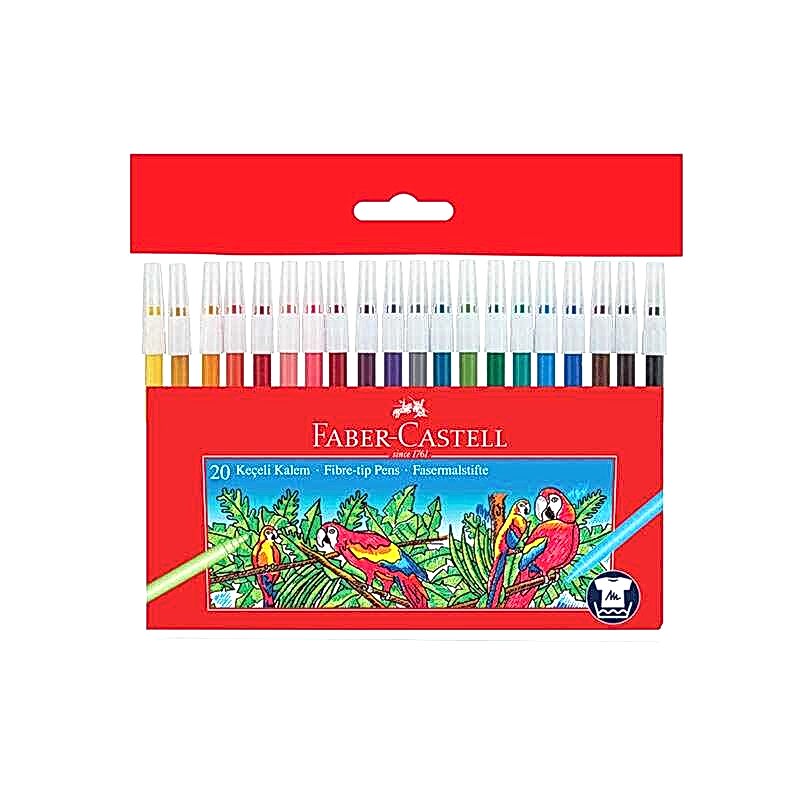 Faber Castell Keçeli Boya Kalemi Yıkanabilir 20 Renk