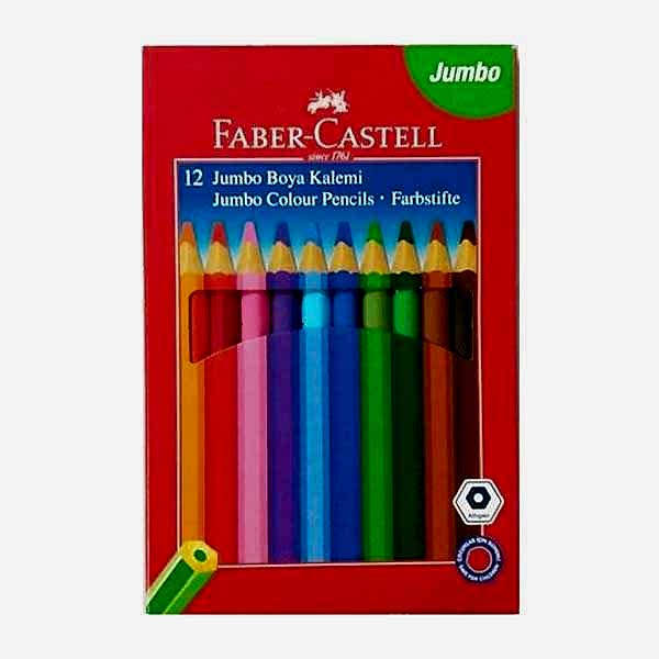Faber Castell Kuru Boya Jumbo Tam Boy Karton Kutu 12 Renk