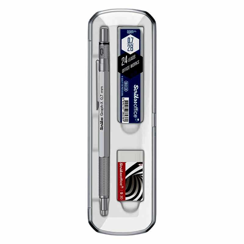 Scrikss Graph-X Versatil Uçlu Kalem Metal 0.7 mm 3'lü Set - Kurşuni Gri