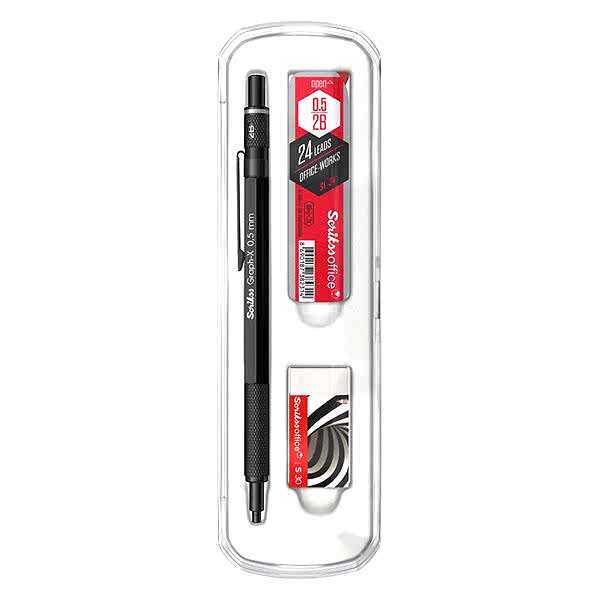 Scrikss Graph-X Versatil Uçlu Kalem Metal 0.5 mm 3'lü Set - Mat Siyah