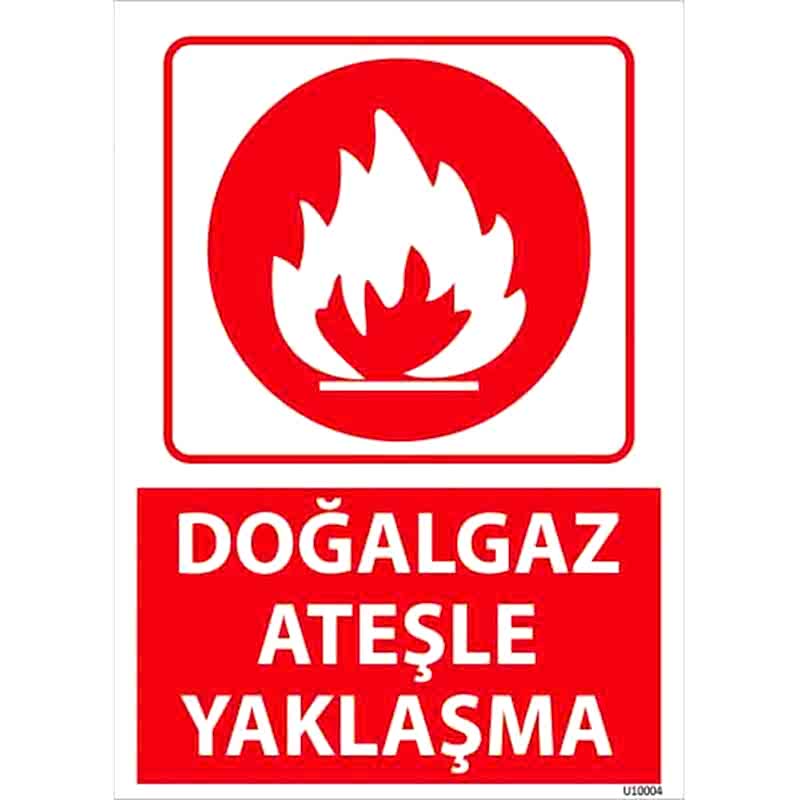 Doğalgaz Ateşle Yaklaşma Uyarı Levhası U10004