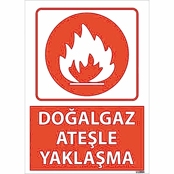 Doğalgaz Ateşle Yaklaşma Uyarı Levhası U10004