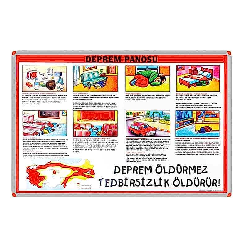 Panda Türkiye Deprem Panosu Metal Çerçeve 70 x 100 cm PAN 504