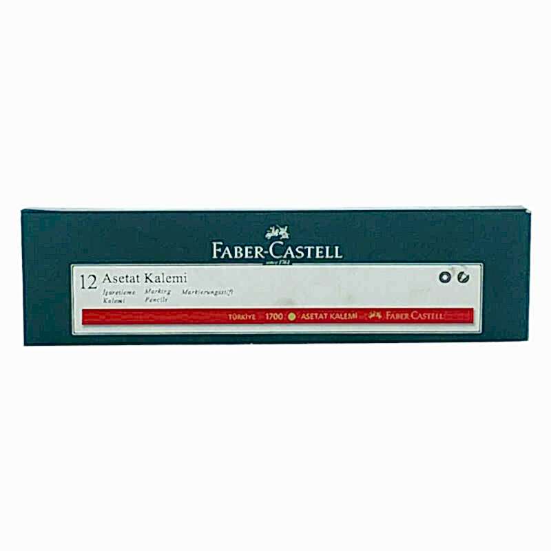 Faber Castell 1700 Asetat Boya Kalemi 12'li Paket - Kırmızı