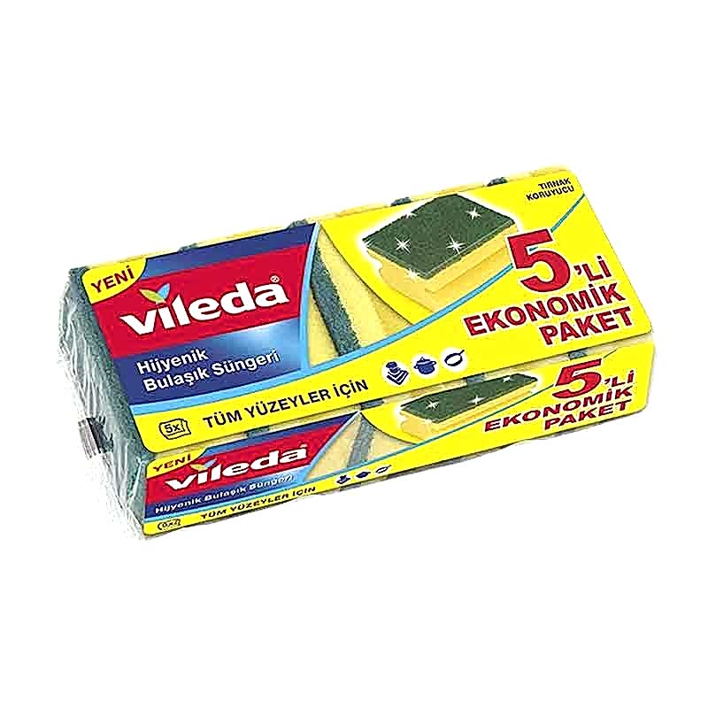 Vileda Bulaşık Süngeri Oluklu 5 li Ekonomik Paket