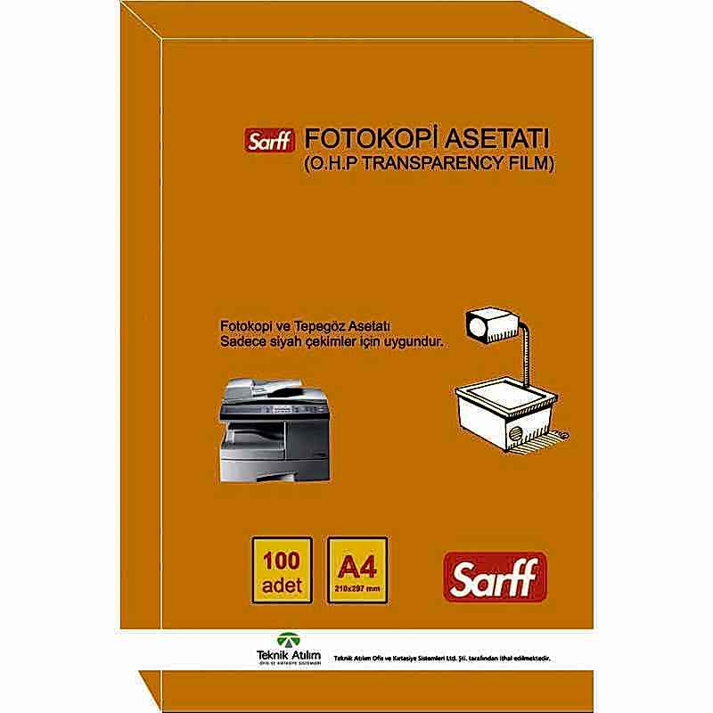 Sarff Fotokopi ve Tepegöz Asetatı A4 100lü 15330089