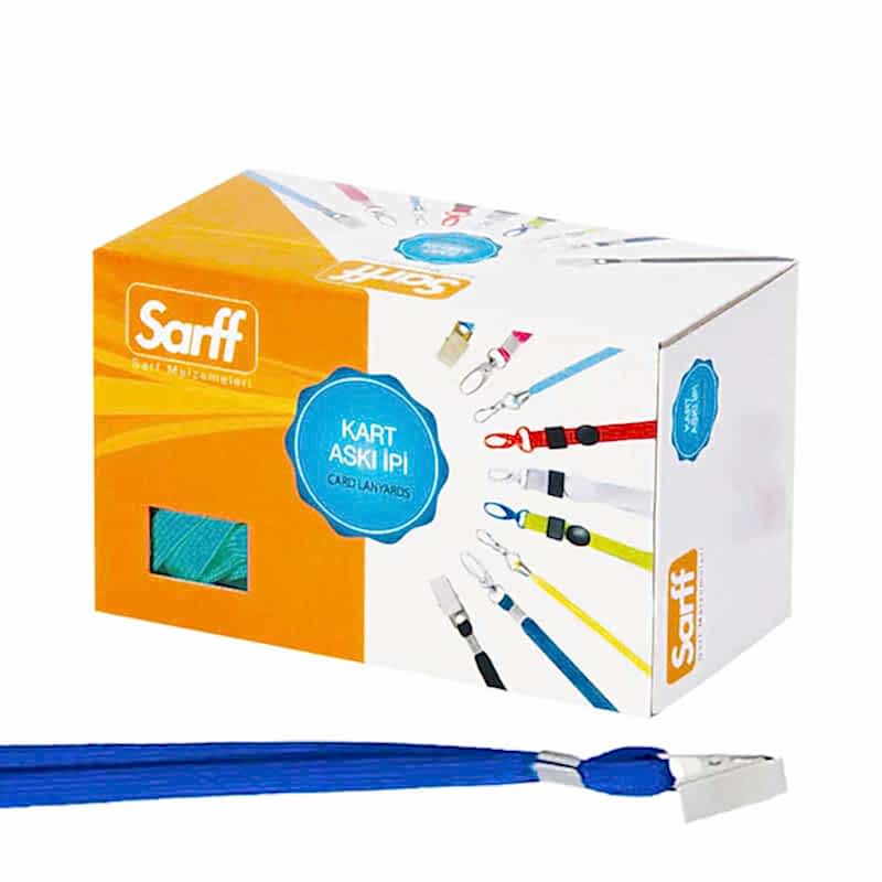 Sarff Yaka Kartı İpi Metal Klips 50'li Paket Mavi 15311204
