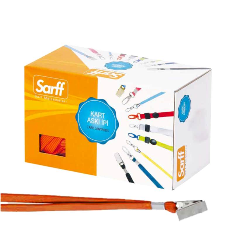 Sarff Yaka Kartı İpi Metal Klips 50'li Paket Turuncu 15311208