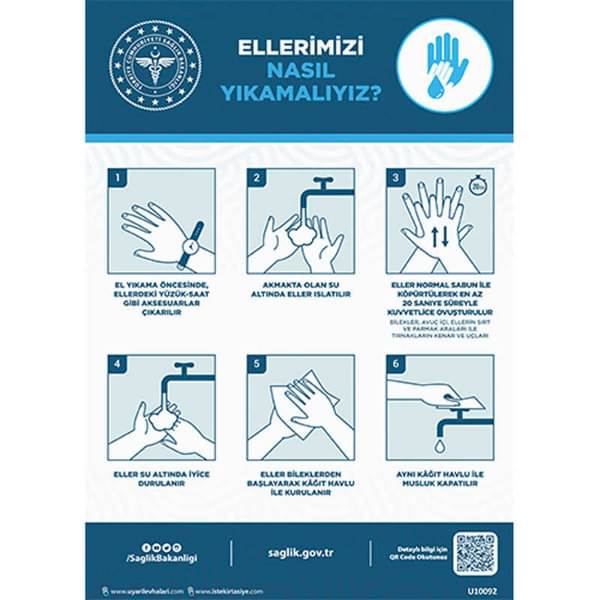 Ellerimizi Nasıl Yıkamalıyız Uyarı Levhası U10092