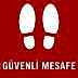 Güvenli Mesafe Ayak İzi Yer Etiketi Kare Kırmızı U21081