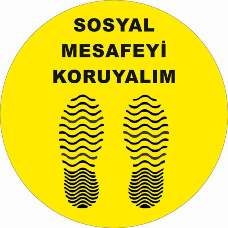 Sosyal Mesafeyi Koruyalım Ayak İzi Dalgalı Yer Etiketi 30 cm U21069