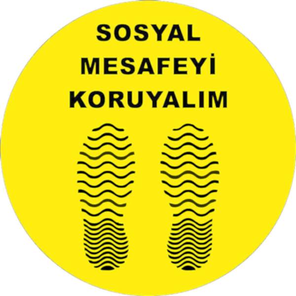 Sosyal Mesafeyi Koruyalım Ayak İzi Dalgalı Yer Etiketi 30 cm U21069