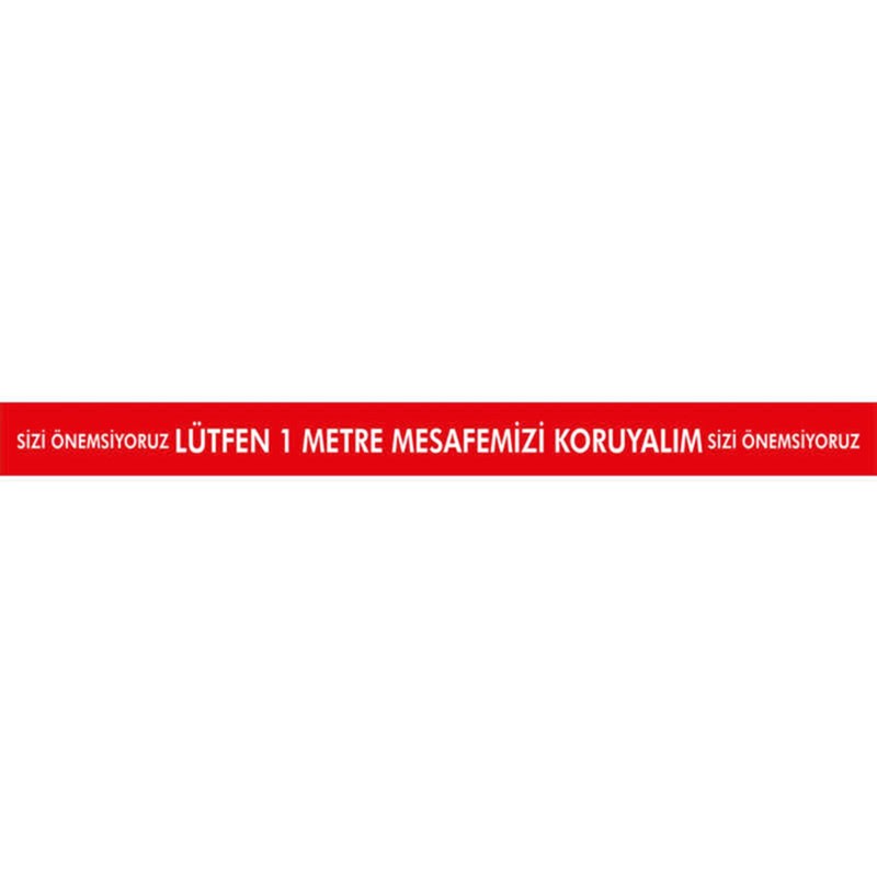Lütfen 1 Metre Mesafemizi Koruyalım Yer Etiketi Şerit 1,2 Metre U21082