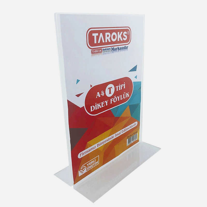 Pleksi Fiyatlık Çift Taraflı A4 Dikey T Tipi