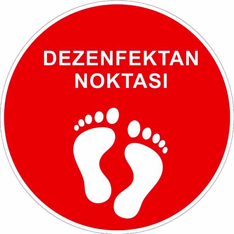 Dezenfektan Noktası Yer Etiketi Kırmızı 30 cm U21073
