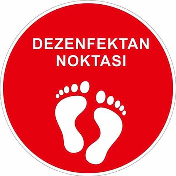 Dezenfektan Noktası Yer Etiketi Kırmızı 30 cm U21073
