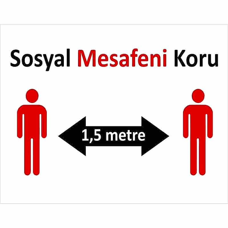 Sosyal Mesafeni Koru Yer Etiketi Kare U21077