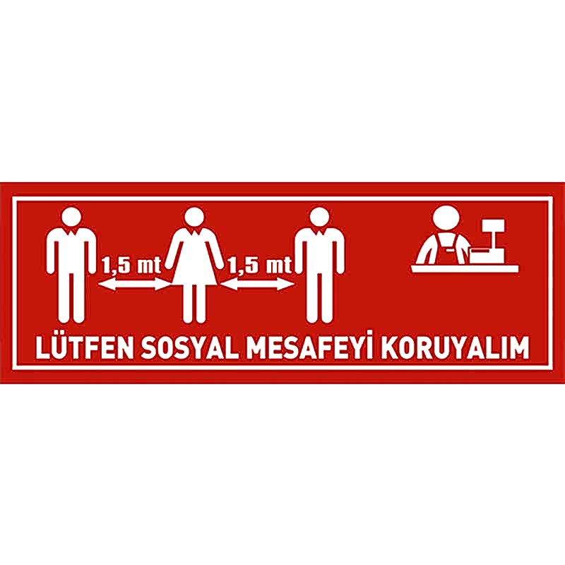 Lütfen Sosyal Mesafeyi Koruyalım Yer Etiketi Şerit 70 cm U21088