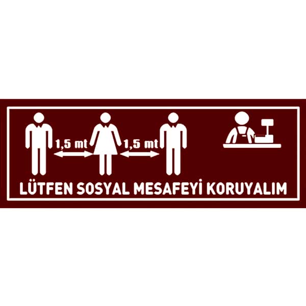 Lütfen Sosyal Mesafeyi Koruyalım Yer Etiketi Şerit 70 cm U21088