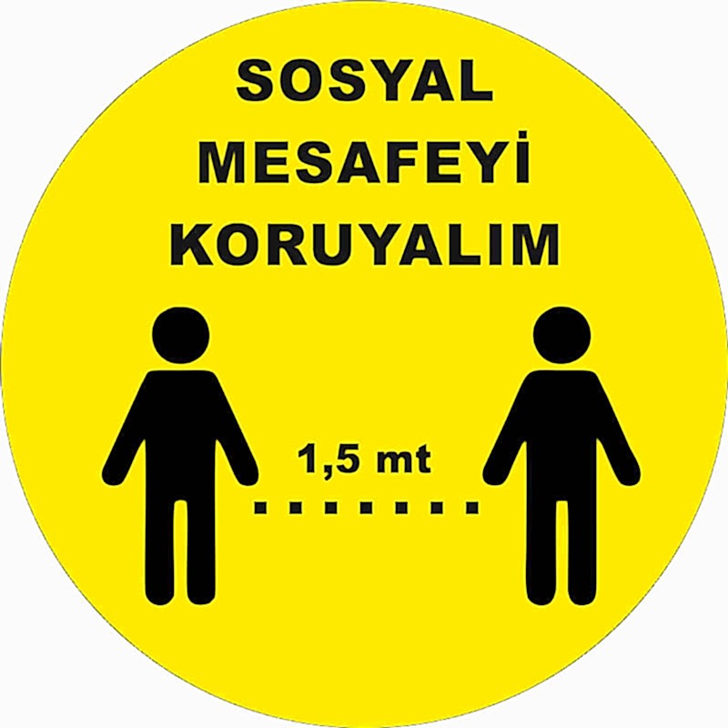 Sosyal Mesafeyi Koruyalım Yer Etiketi 30 cm U21068