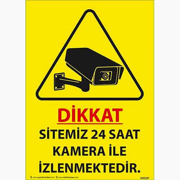 Sitemiz 24 Saat Kamera ile İzlenmektedir Uyarı Levhası U02187