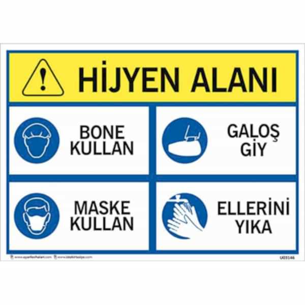 Hijyen Alanı Uyarı Levhası U03146