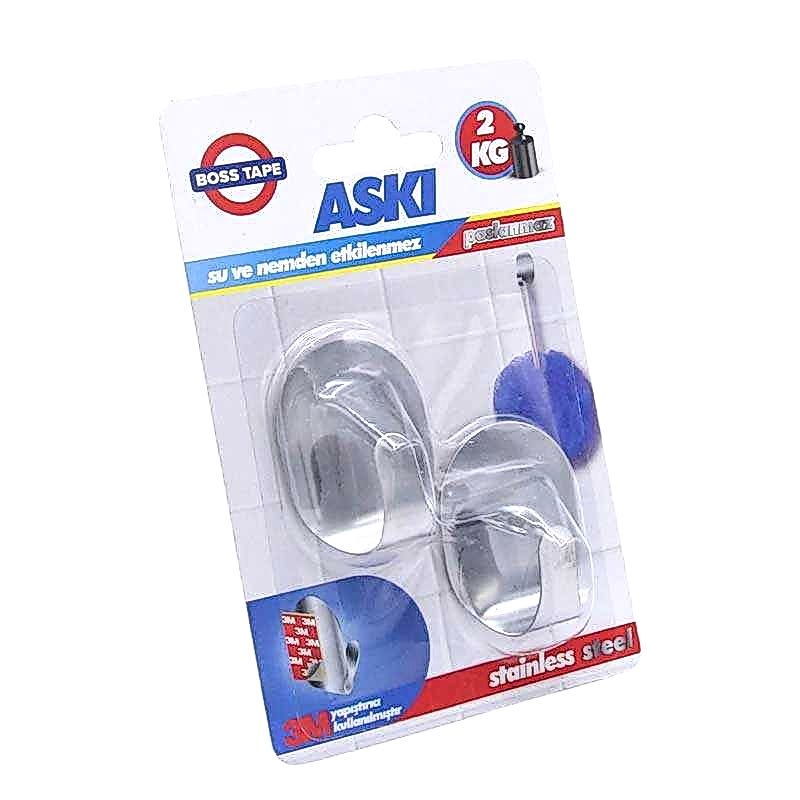 Boss Tape Askı Paslanmaz Küçük 2 kg 2 Adet - Krom