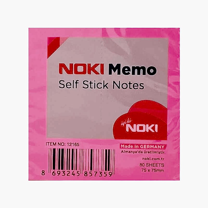 Noki Yapışkanlı Not Kağıdı Pembe 75x75