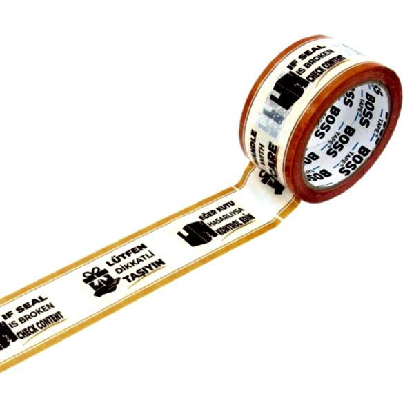 Boss Tape Dikkatli Taşıyınız Koli Bandı 50 mm x 66 m - Beyaz