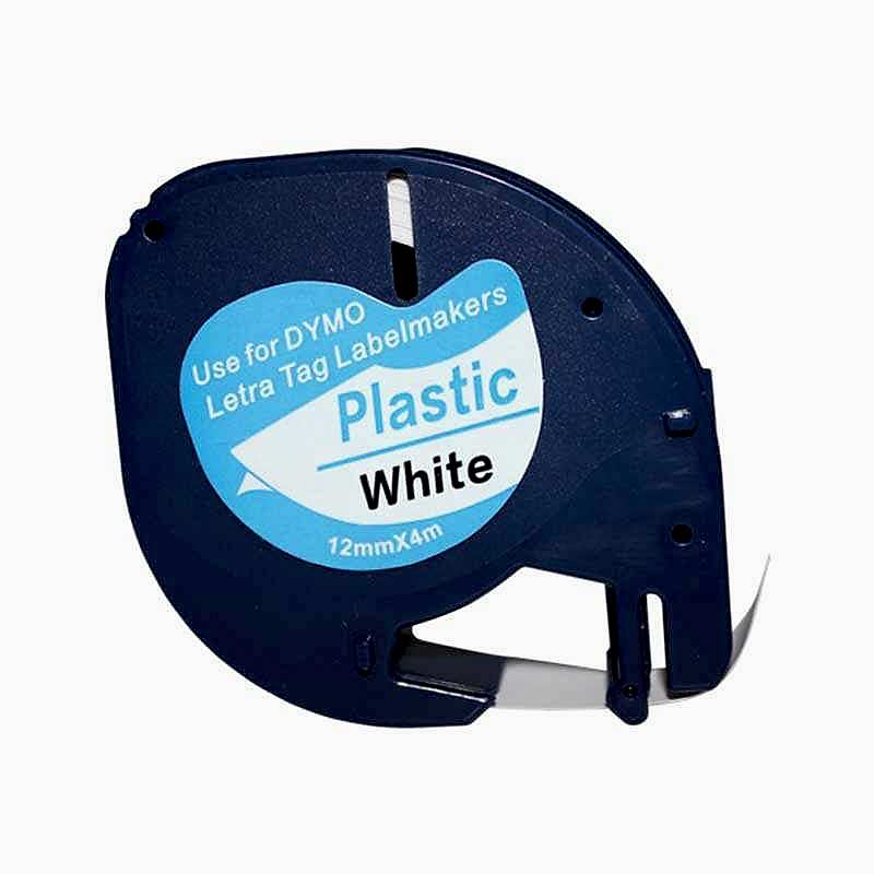 Printpen Dymo Beyaz Plastik Etikete Siyah 12mm x 4m 91201