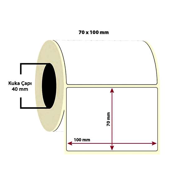 Taroks Kuşe Etiket 70x100 500'lü Sarım