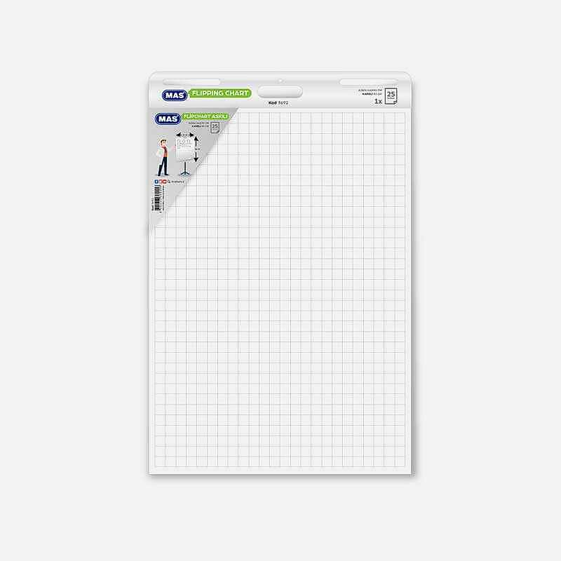 Mas 3692 Flipchart Askılı 64 x 90 Kareli 25 Yaprak 80 gr