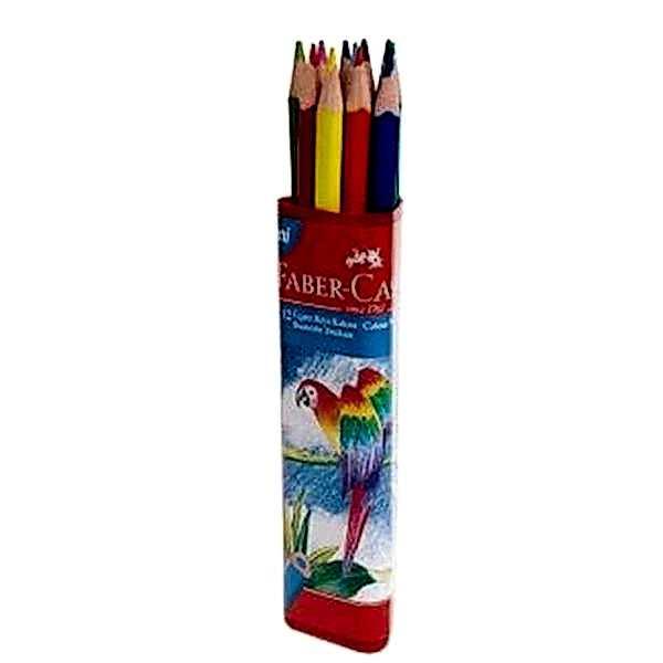 Faber Castell Kuru Boya Kalemi Üçgen Kutu 12 Renk