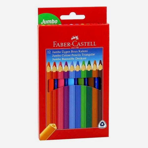 Faber Castell Kuru Boya Jumbo Üçgen 12 Renk 116615