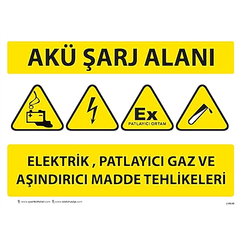 Akü Sarj Alanı Uyarı Levhası U10130