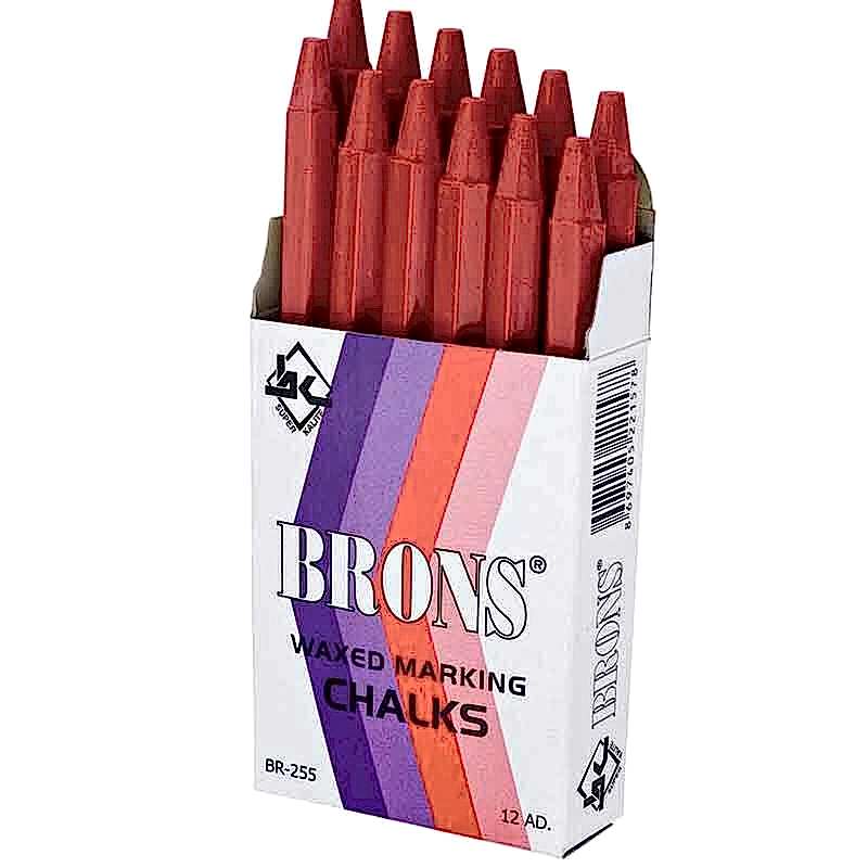Brons BR-255 Marka Tebeşiri 12&prime;li Paket - Kırmızı