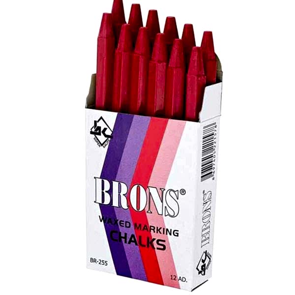 Brons BR-255 Marka Tebeşiri 12&prime;li Paket - Kırmızı