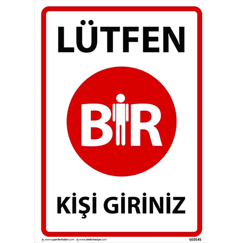 Lütfen Bir Kişi Giriniz Uyarı Levhası U10145