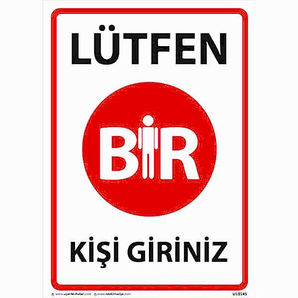 Lütfen Bir Kişi Giriniz Uyarı Levhası U10145