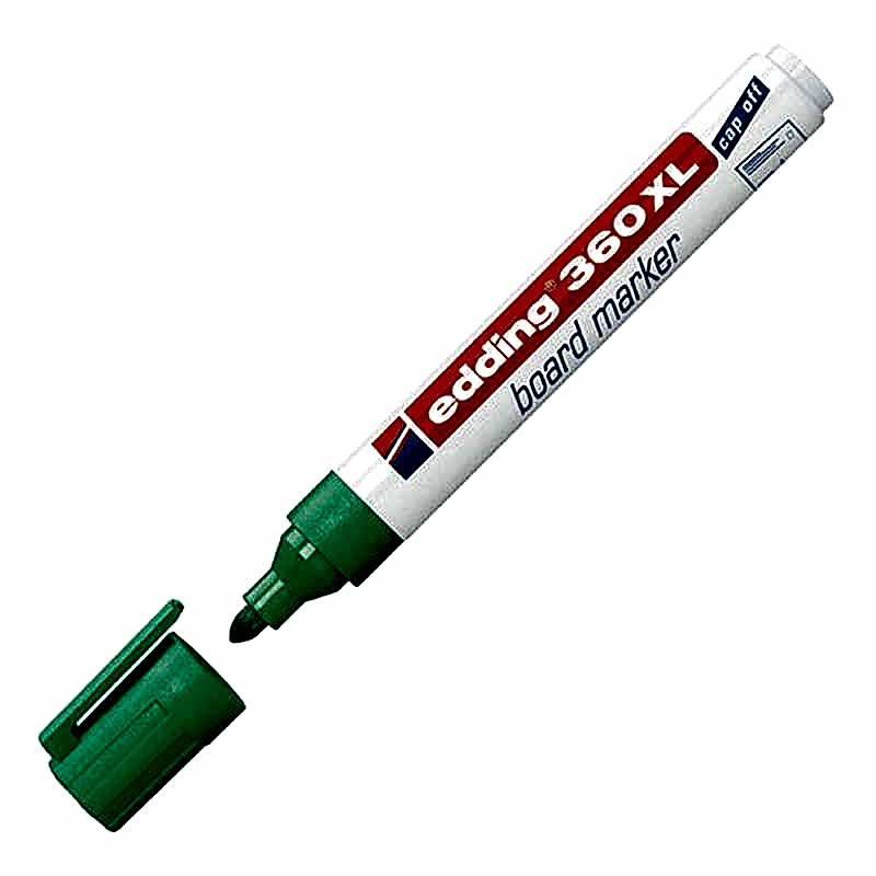 Edding 360 XL Cap Off Beyaz Yazı Tahtası Kalemi - Yeşil
