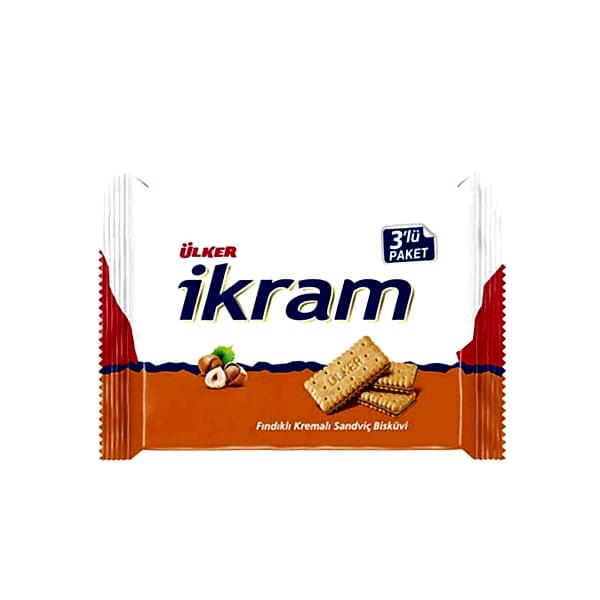 Ülker İkram Fındıklı Kremalı Sandviç Bisküvi 3'lü Paket